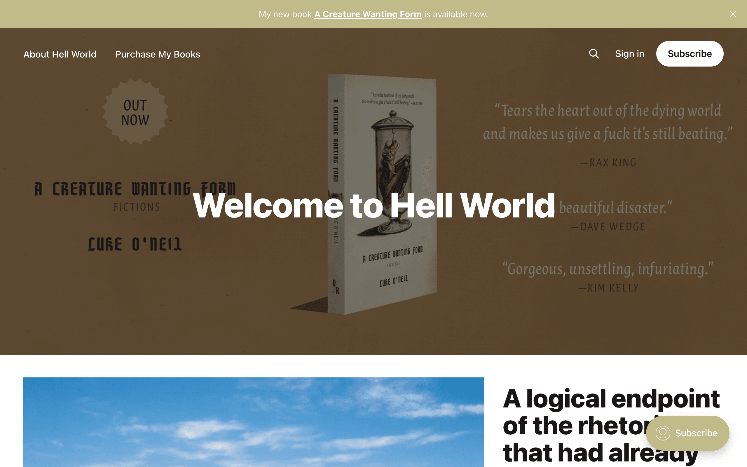 welcome to hell world ghost blog example