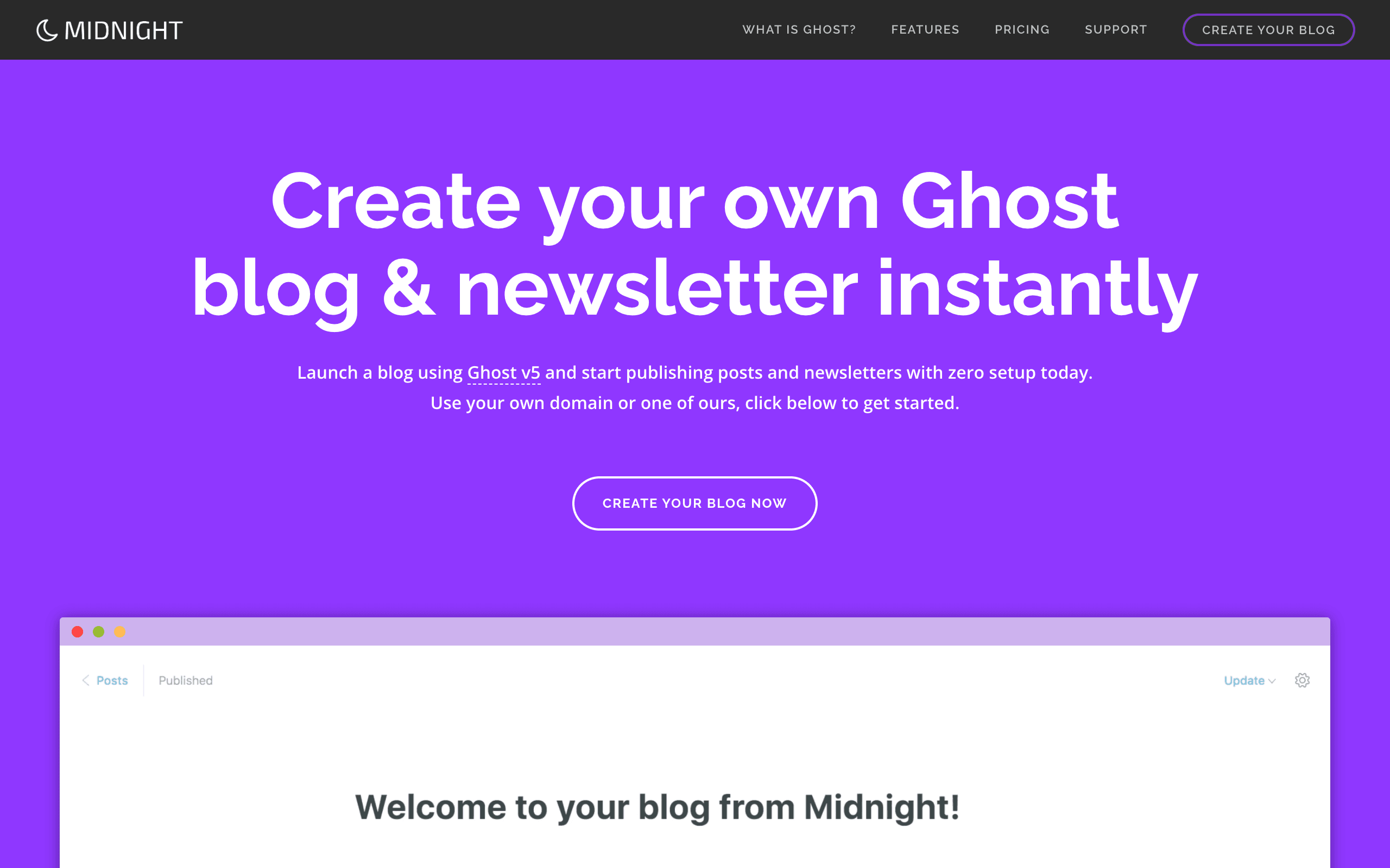 ghost website hosting provider