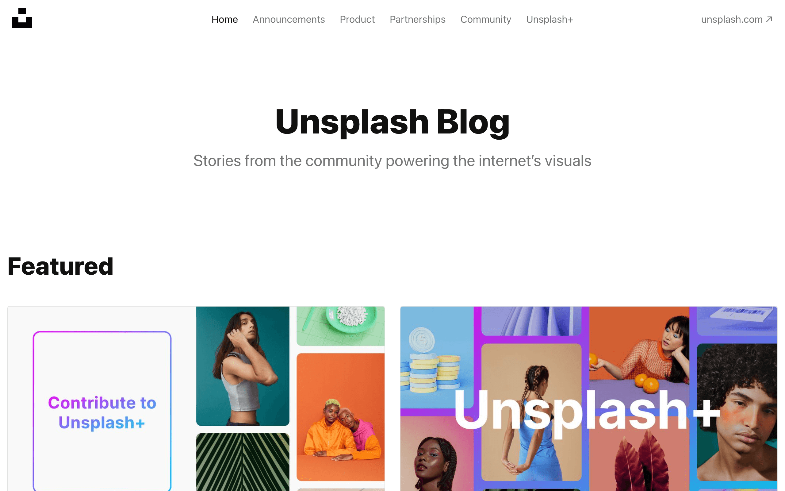 unsplash ghost blog example
