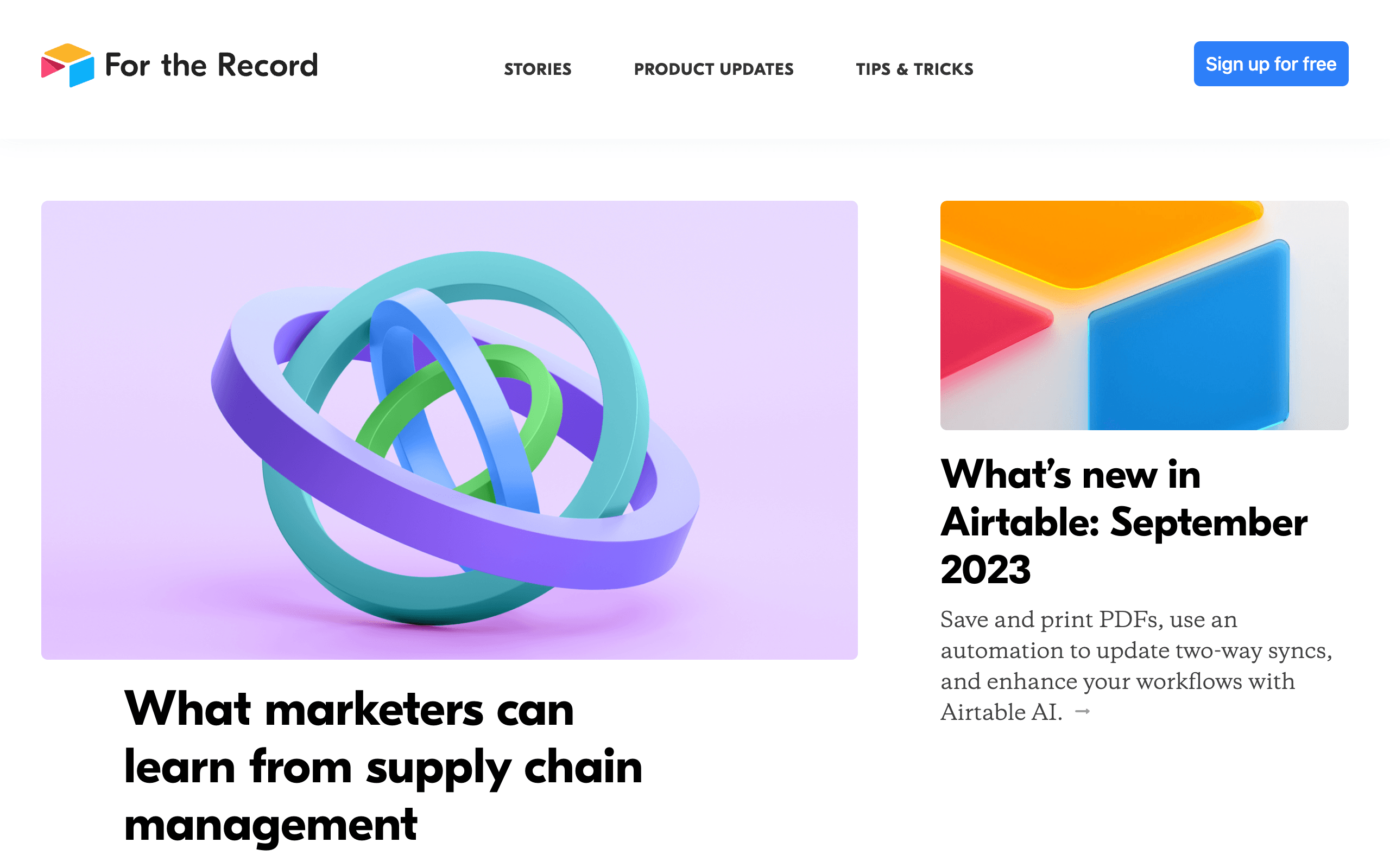 airtable ghost blog example